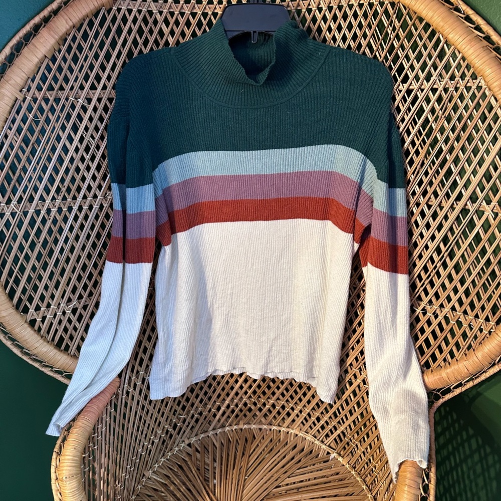 Striped Turtleneck Sweater